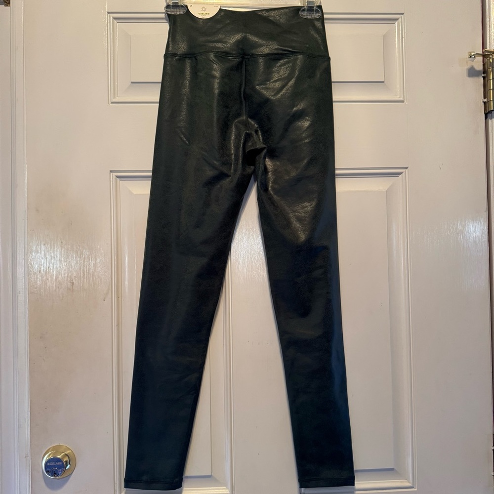 NWT Aerie Metallic Green Offline Crossover Leggings - Picture 4 of 6
